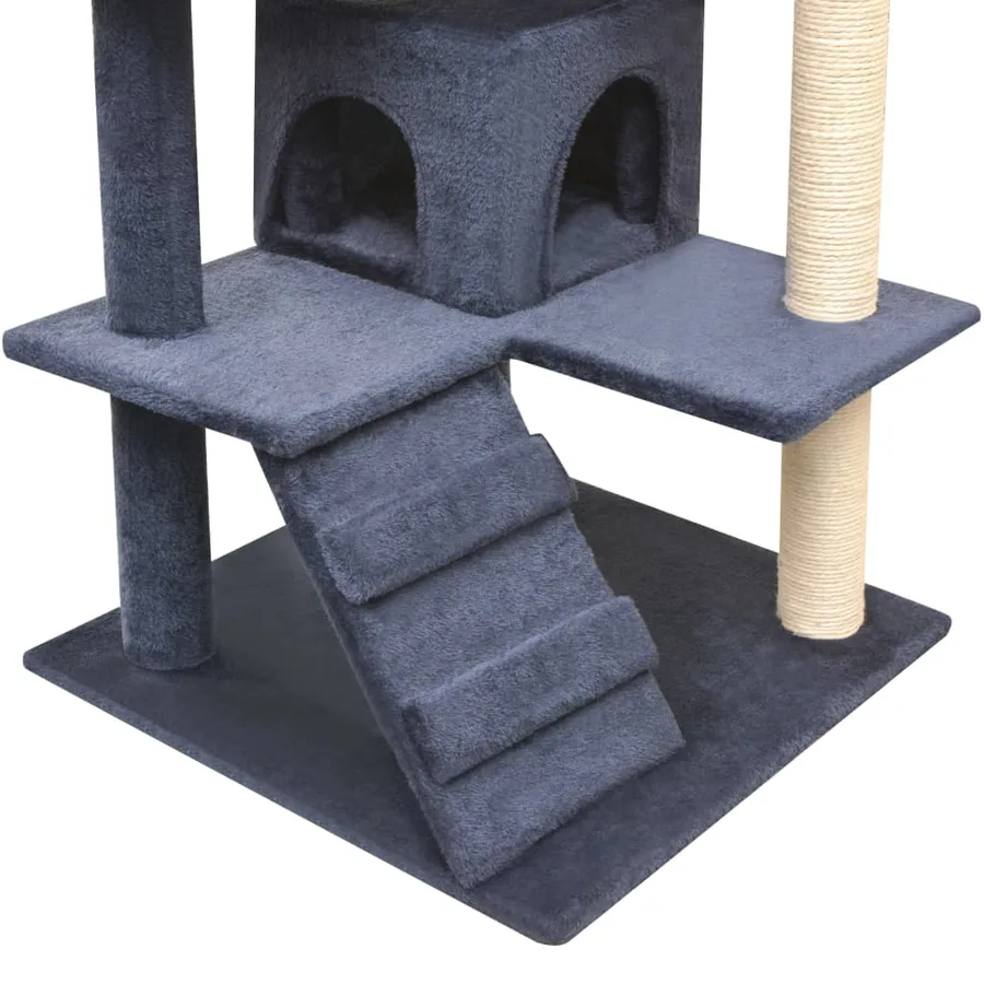 Arbre à chat avec griffoirs en sisal 125 cm Bleu foncé - 4