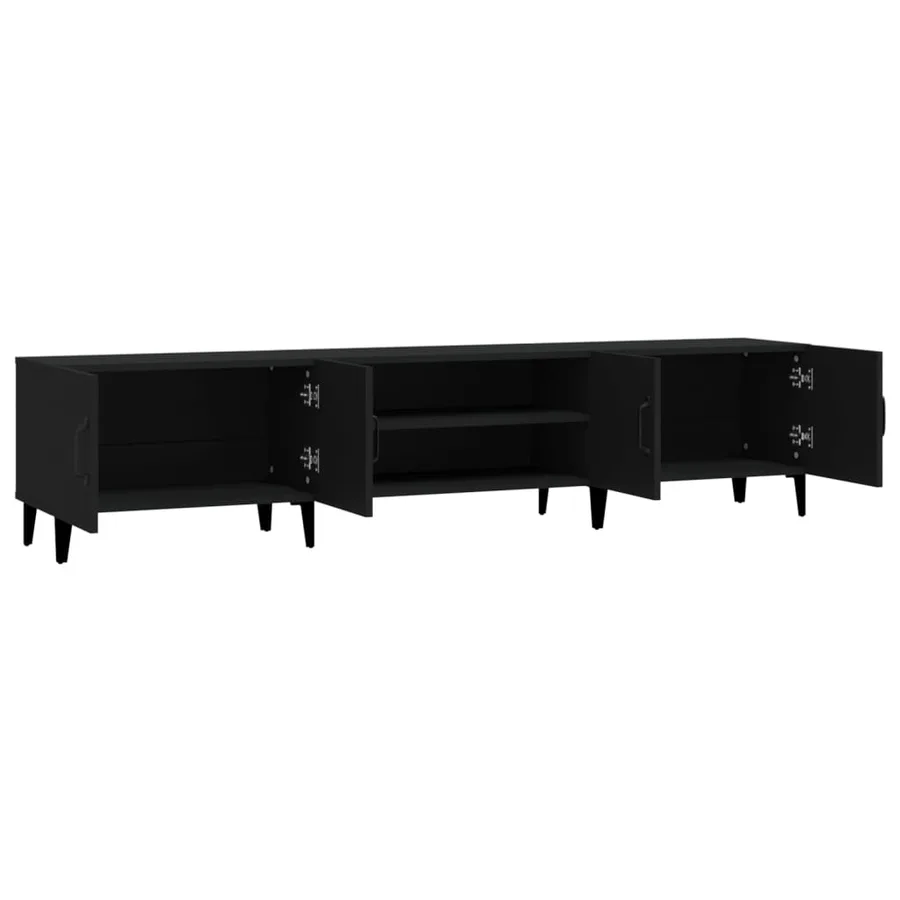 Meuble TV noir 180x31,5x40 cm bois d'ingénierie - 7