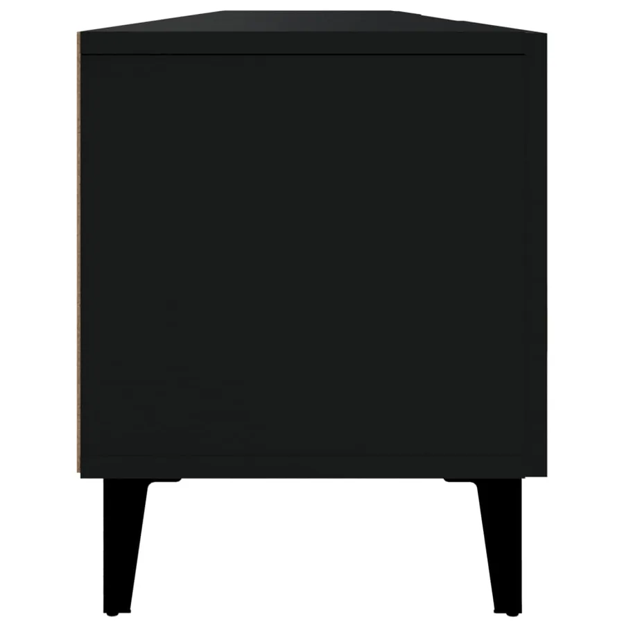 Meuble TV noir 180x31,5x40 cm bois d'ingénierie - 8