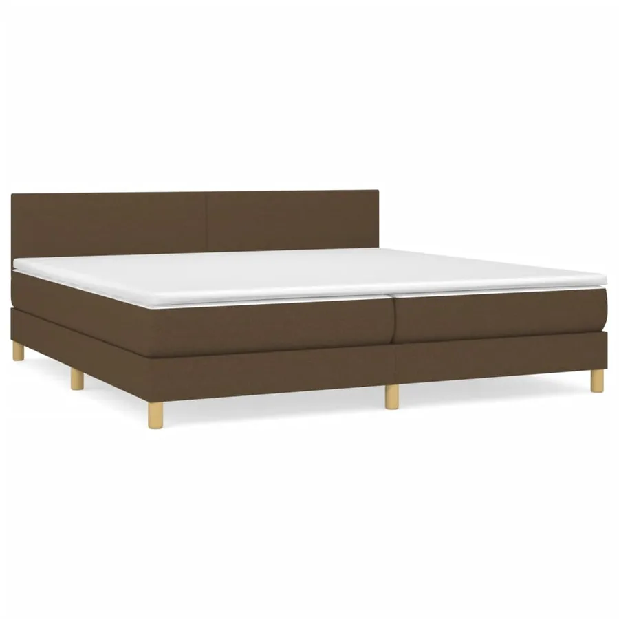 Sommier à lattes de lit avec matelas Marron foncé 200x200 cm - 2