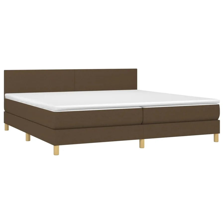 Sommier à lattes de lit avec matelas Marron foncé 200x200 cm - 3