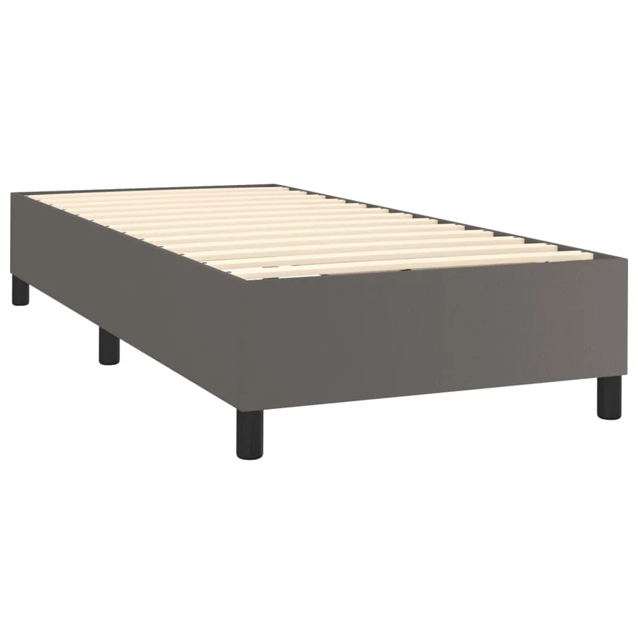 Sommier à lattes de lit avec matelas et LED Gris 100x200 cm - 5