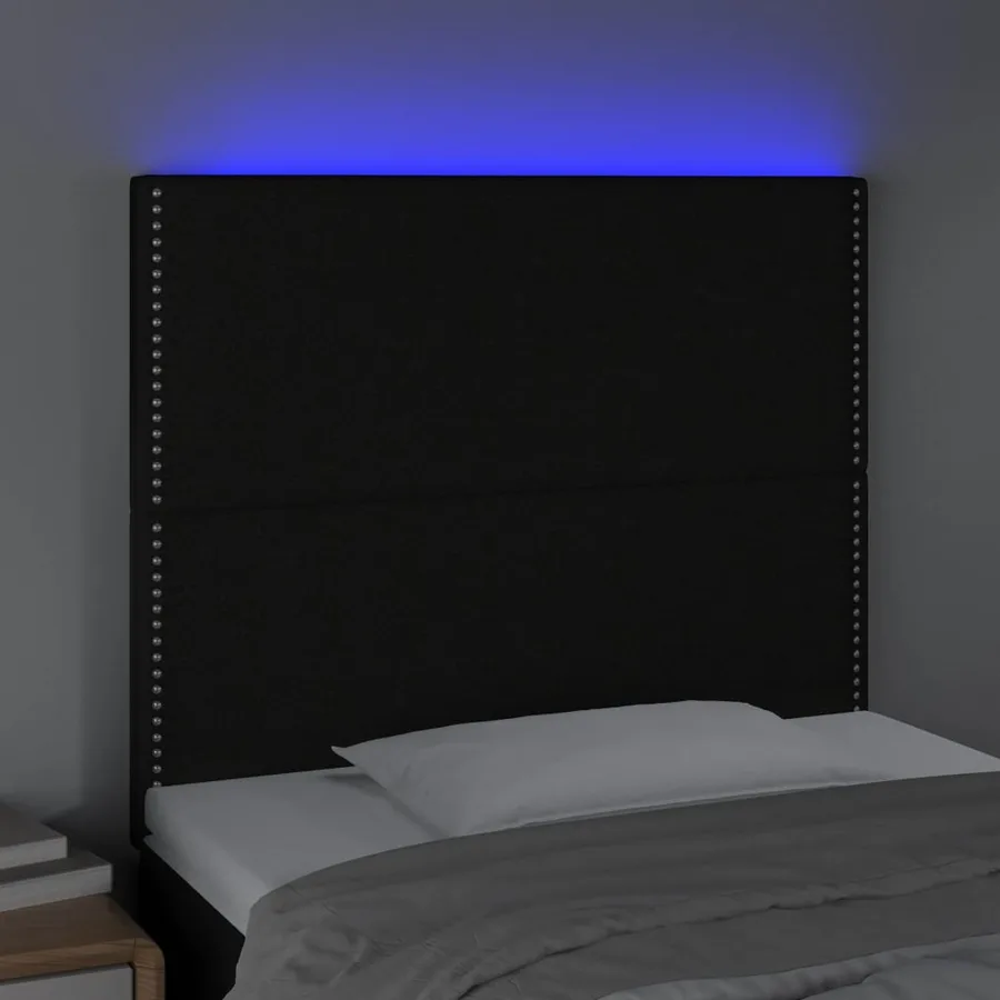 Tête de lit à LED Noir 90x5x118/128 cm Tissu - 3