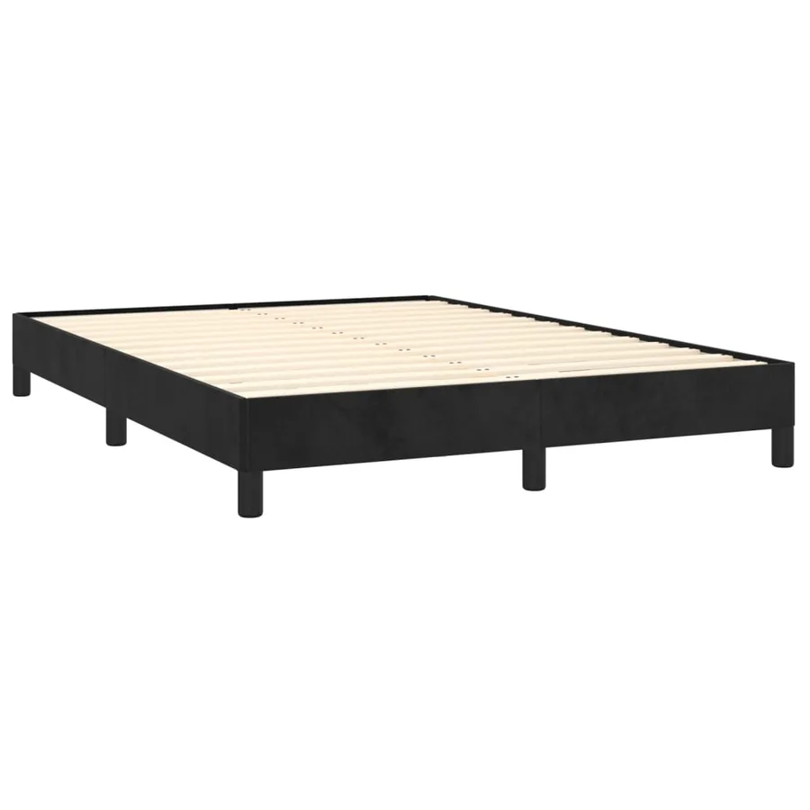 Cadre de lit sans matelas noir 140x190 cm velours - 3
