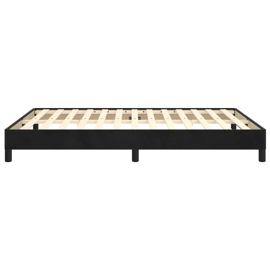 Cadre de lit sans matelas noir 140x190 cm velours - 6