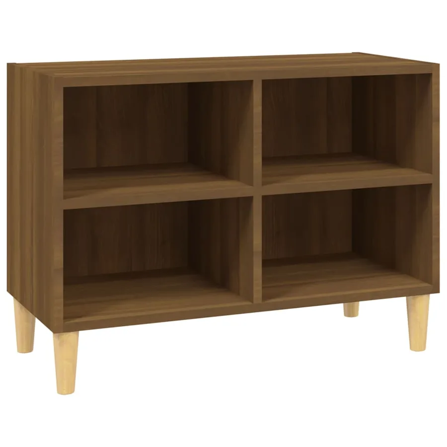 Meuble TV avec pieds en bois massif Chêne marron 69,5x30x50 cm - 2