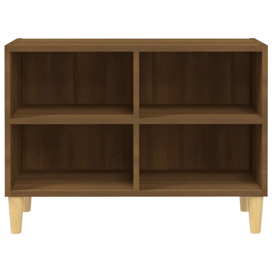 Meuble TV avec pieds en bois massif Chêne marron 69,5x30x50 cm - 3