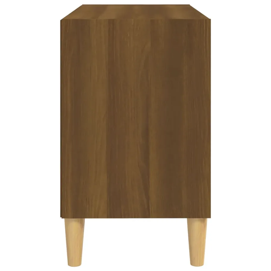 Meuble TV avec pieds en bois massif Chêne marron 69,5x30x50 cm - 4