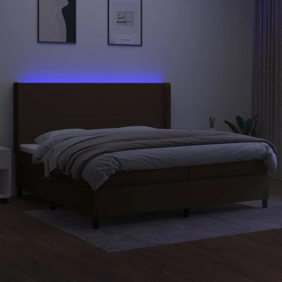 Sommier à lattes de lit matelas LED Marron foncé 200x200 cm - 3