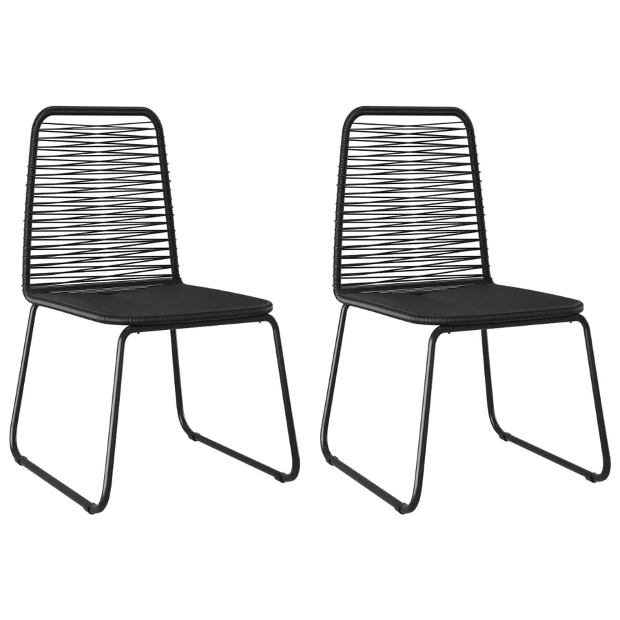 Ensemble à manger de jardin 3 pcs PVC résine tressée noir - 6