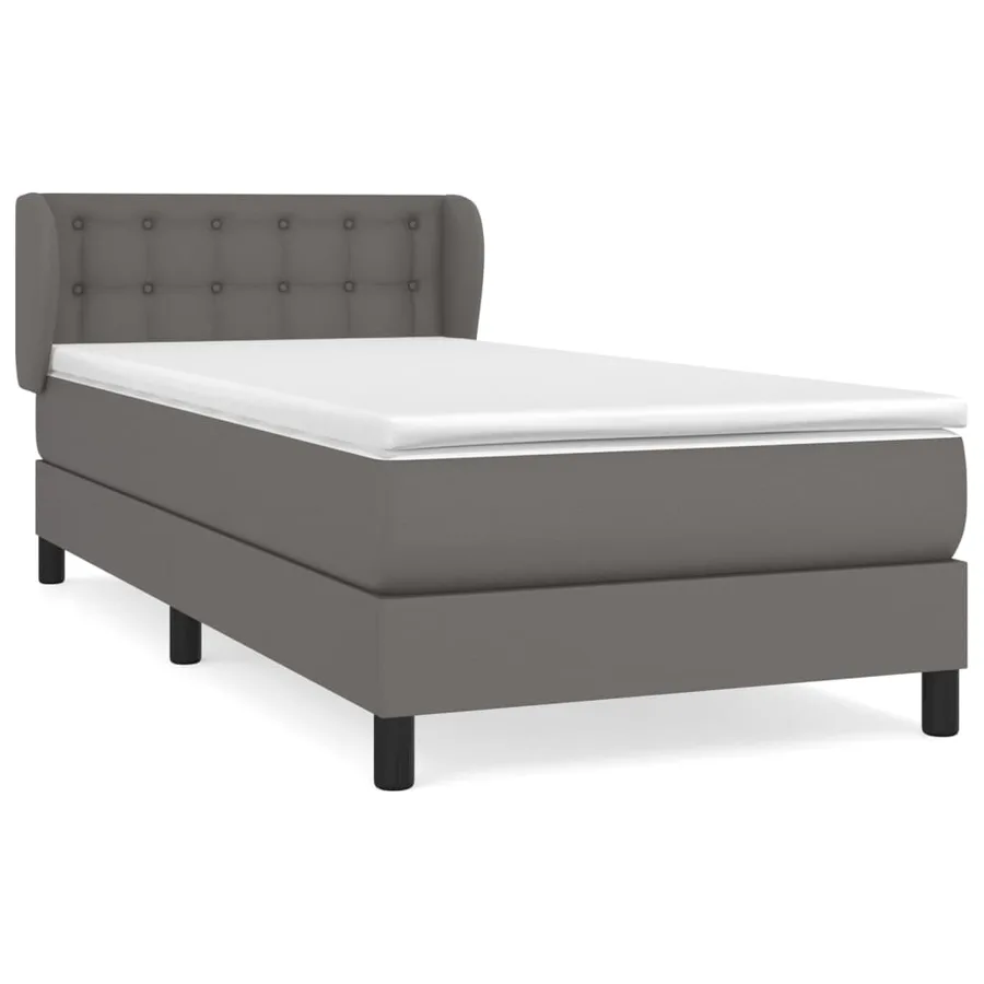 Sommier à lattes de lit avec matelas Gris 90x190 cm Similicuir - 2