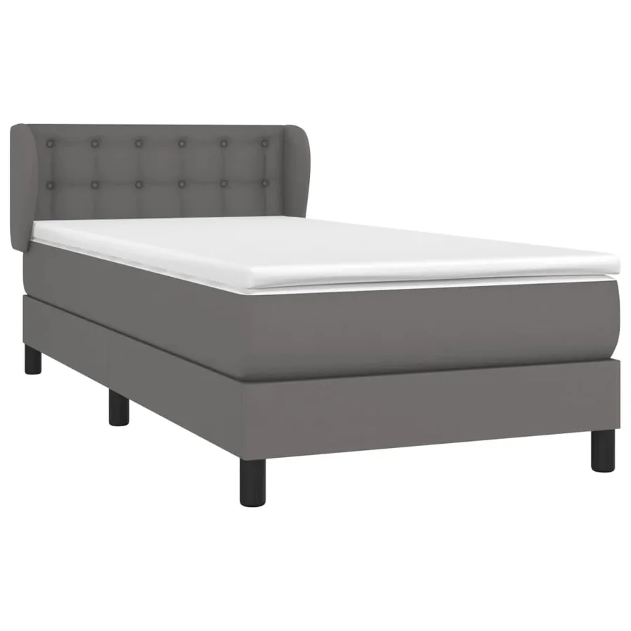 Sommier à lattes de lit avec matelas Gris 90x190 cm Similicuir - 3