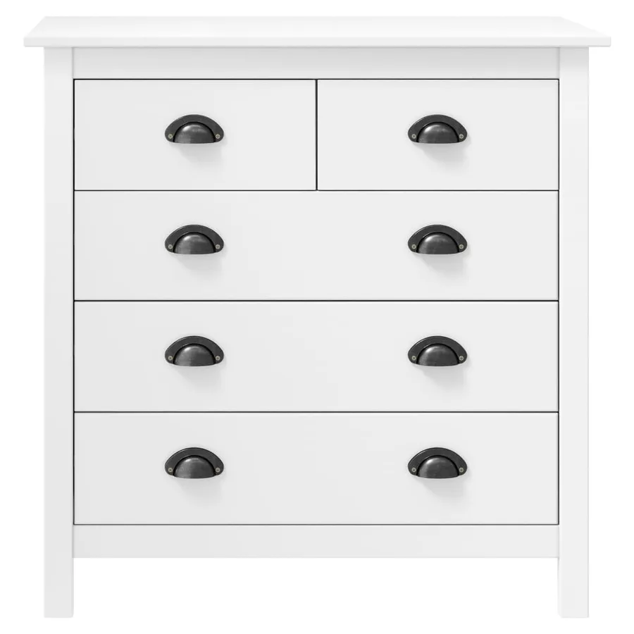 Buffet Hill Blanc 79x40x80 cm Bois de pin solide - 2
