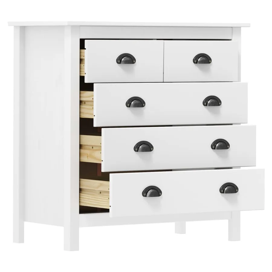 Buffet Hill Blanc 79x40x80 cm Bois de pin solide - 3