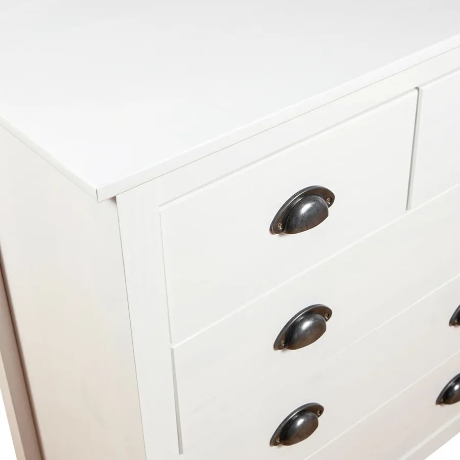 Buffet Hill Blanc 79x40x80 cm Bois de pin solide - 5