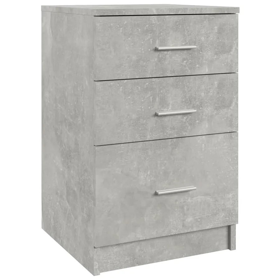 Table de chevet Gris béton 40x40x63 cm bois d’ingénierie - 2