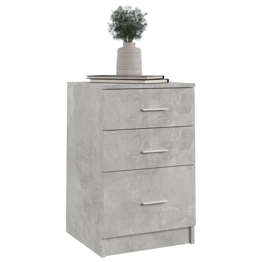 Table de chevet Gris béton 40x40x63 cm bois d’ingénierie - 4
