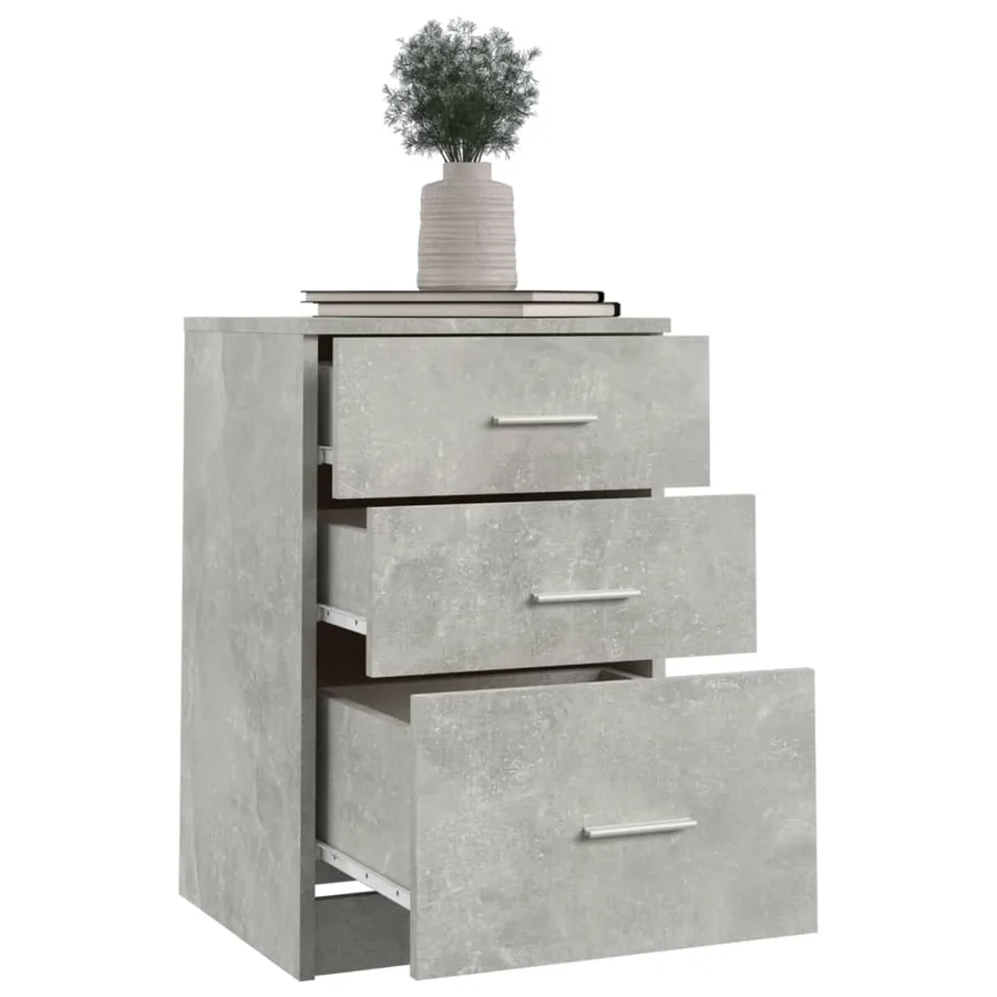 Table de chevet Gris béton 40x40x63 cm bois d’ingénierie - 5