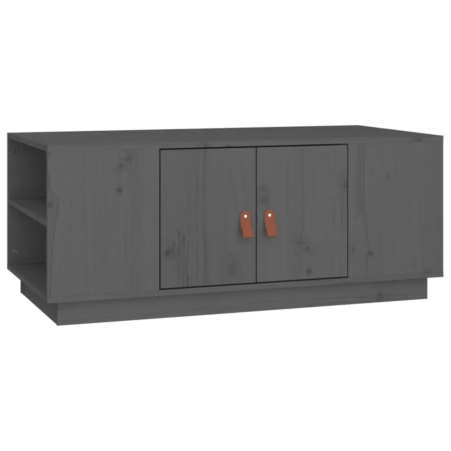 Table basse Gris 100x50x41 cm Bois massif de pin - 2