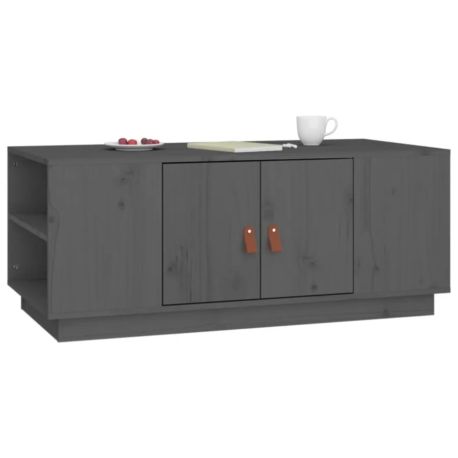Table basse Gris 100x50x41 cm Bois massif de pin - 5