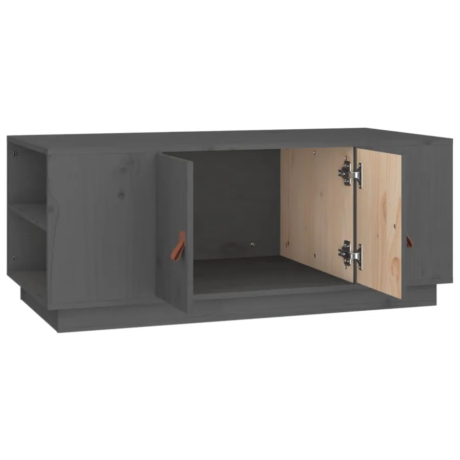 Table basse Gris 100x50x41 cm Bois massif de pin - 7