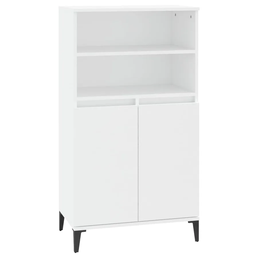 Buffet haut Blanc 60x36x110 cm Bois d'ingénierie - 2