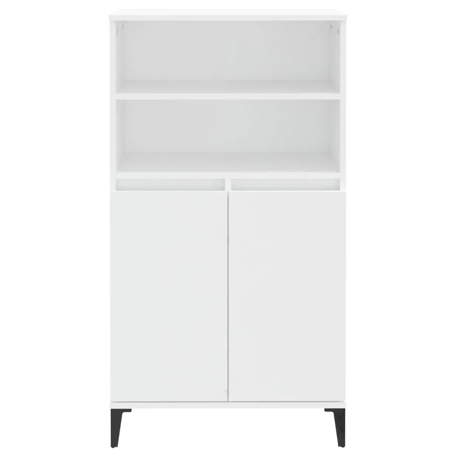Buffet haut Blanc 60x36x110 cm Bois d'ingénierie - 3