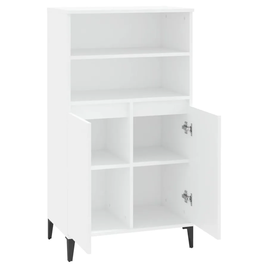 Buffet haut Blanc 60x36x110 cm Bois d'ingénierie - 4
