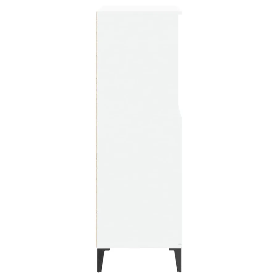 Buffet haut Blanc 60x36x110 cm Bois d'ingénierie - 5