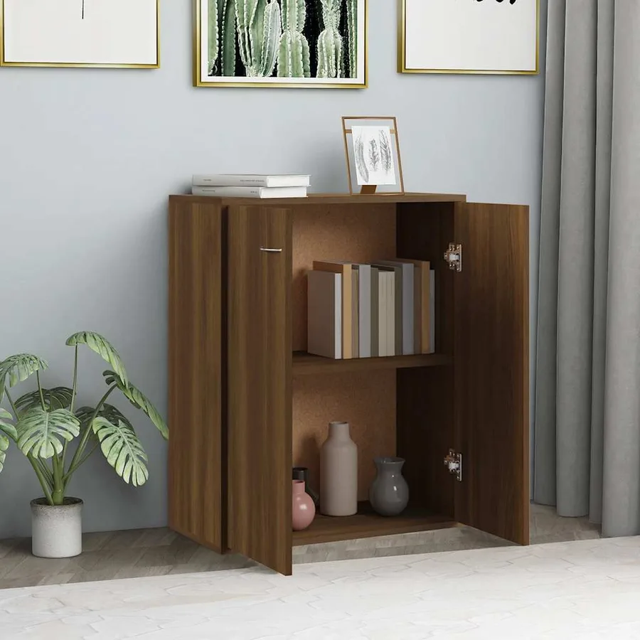 Buffet Chêne marron 60x30x75 cm Bois d'ingénierie - 3