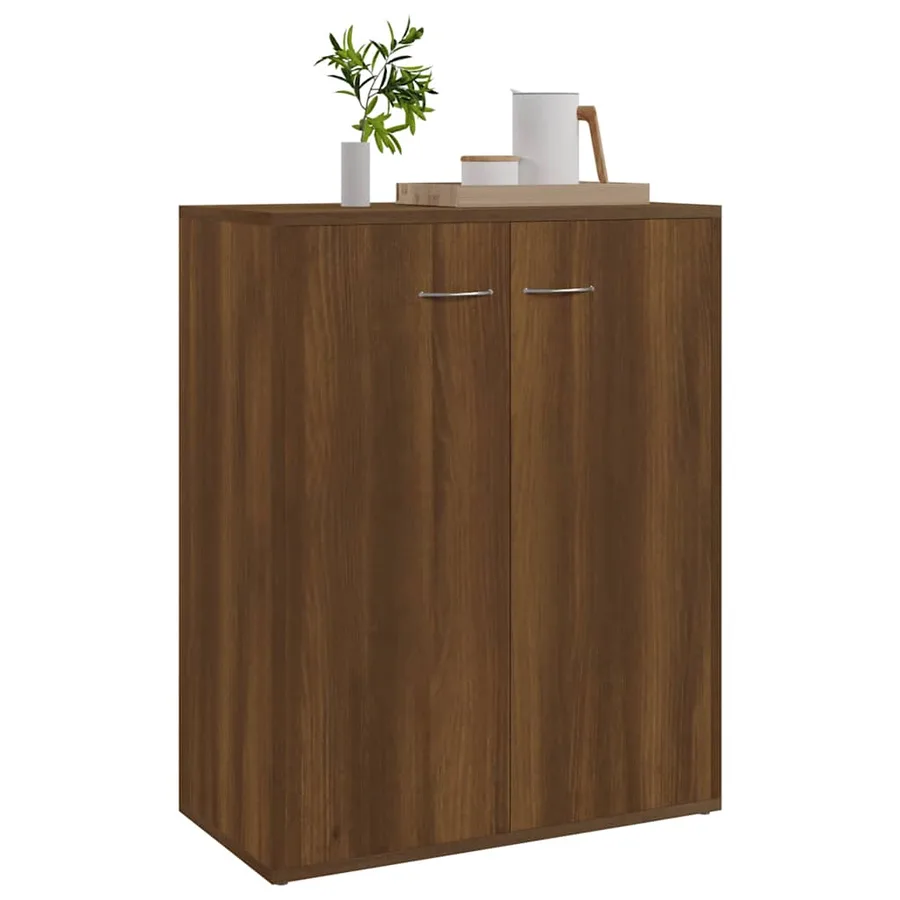 Buffet Chêne marron 60x30x75 cm Bois d'ingénierie - 4