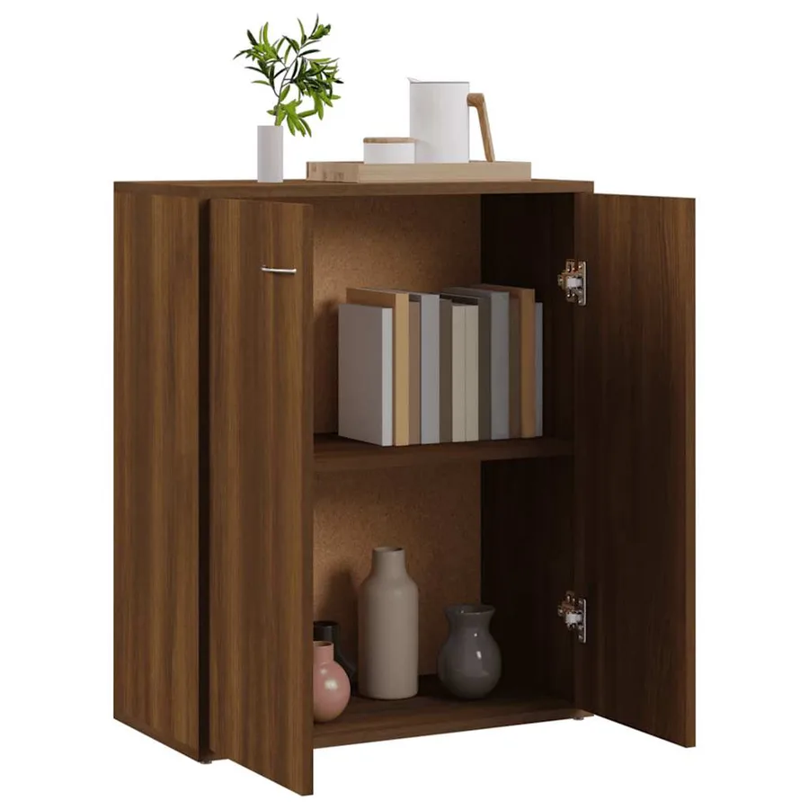 Buffet Chêne marron 60x30x75 cm Bois d'ingénierie - 5