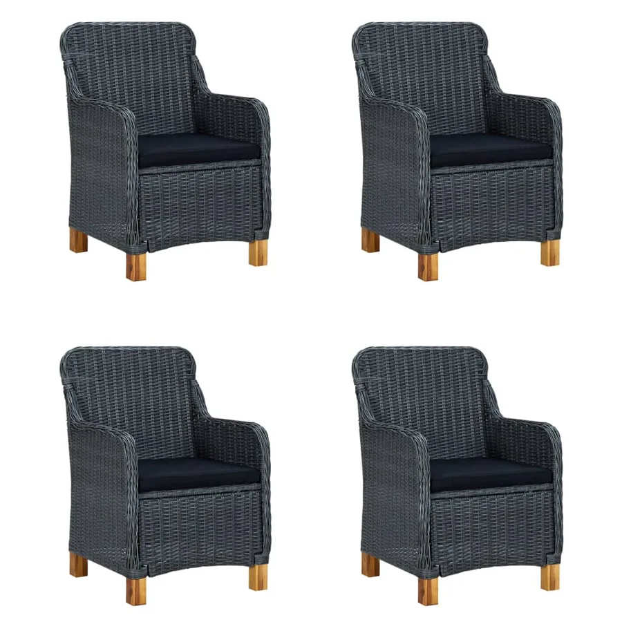Ensemble à manger de jardin 5 pcs Gris foncé - 2