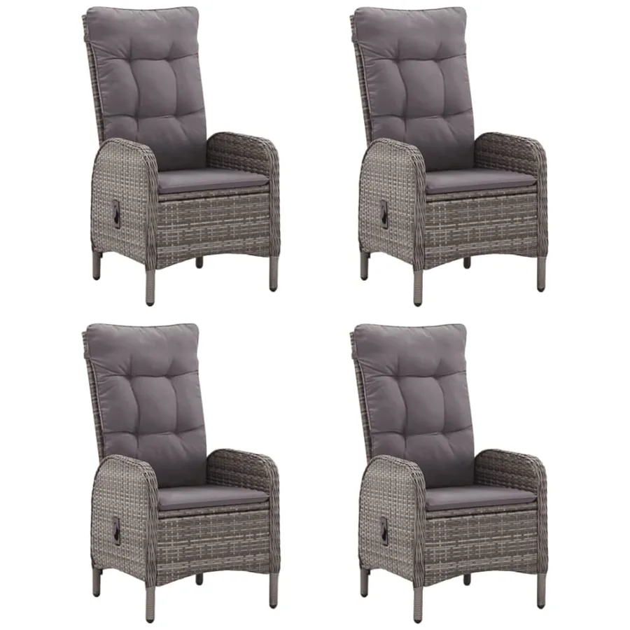 Ensemble à manger de jardin 5 pcs Gris - 2
