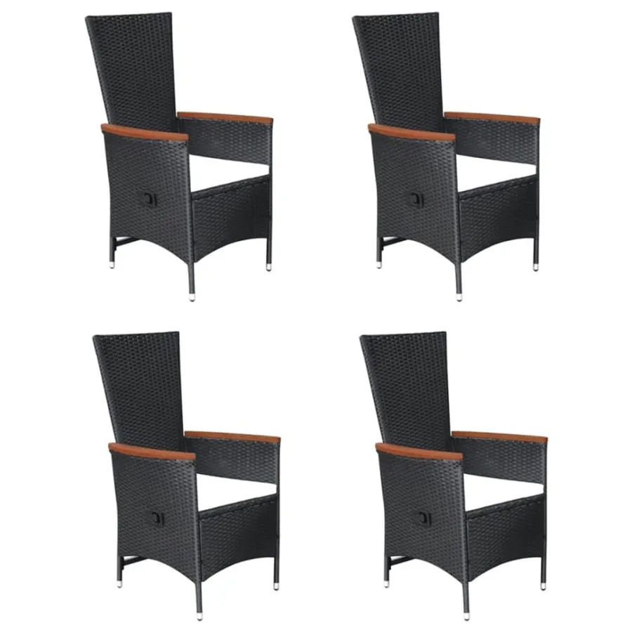 Ensemble à manger de jardin 5 pcs Noir - 7