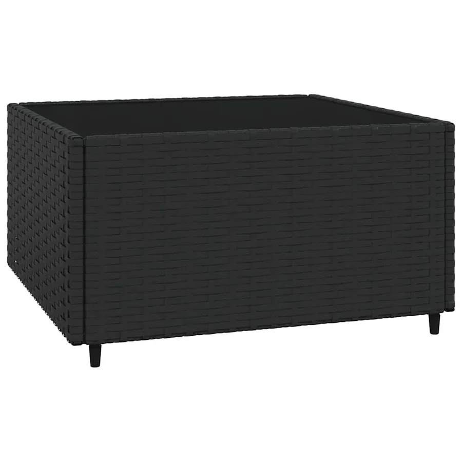 Salon de jardin 3 pcs avec coussins Noir Résine tressée - 6