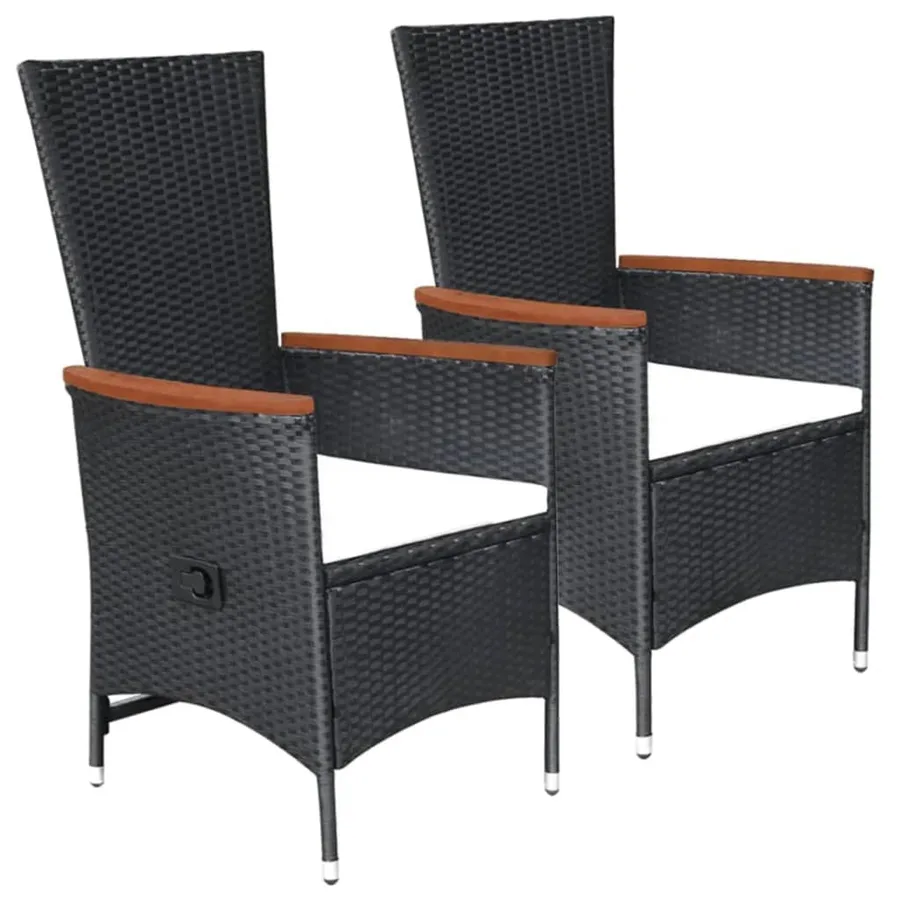 Ensemble à manger de jardin 5 pcs Noir - 2