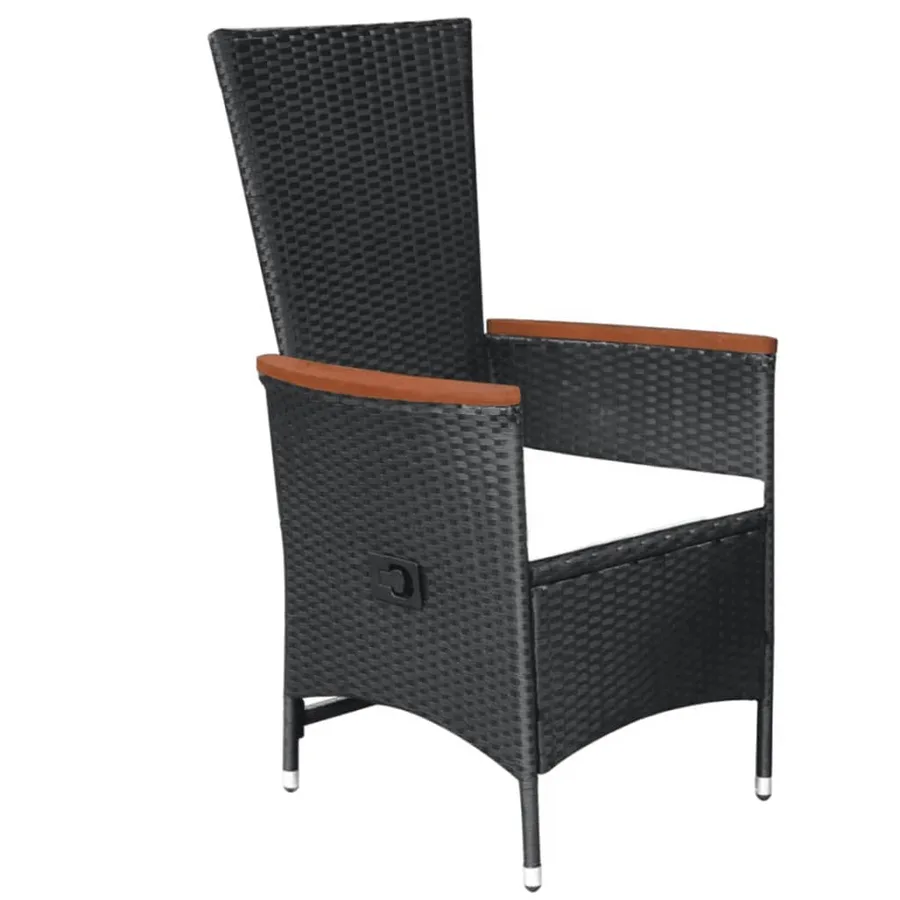 Ensemble à manger de jardin 5 pcs Noir - 3