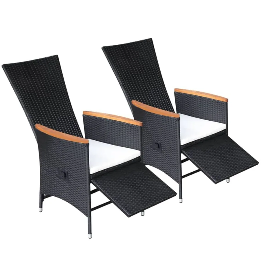 Ensemble à manger de jardin 5 pcs Noir - 5