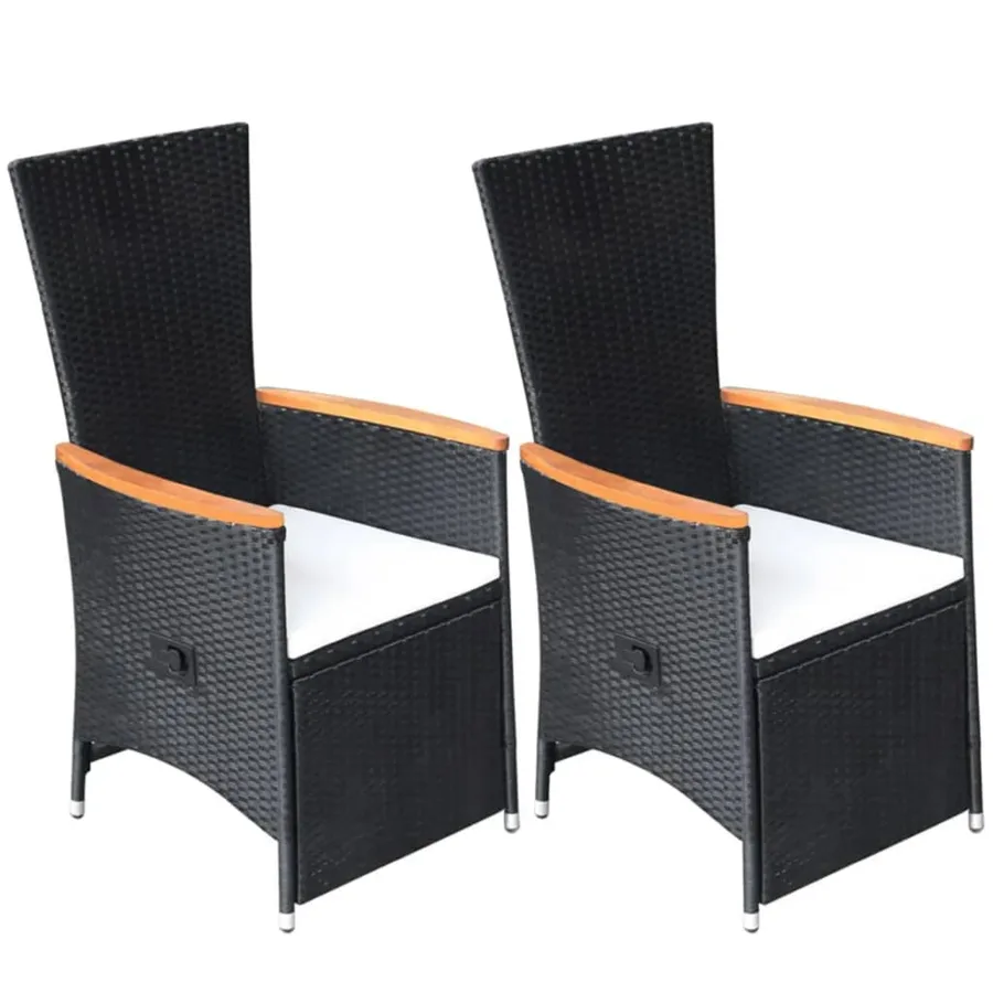 Ensemble à manger de jardin 5 pcs Noir - 6