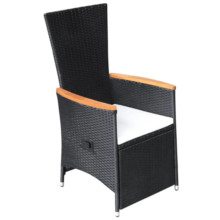 Ensemble à manger de jardin 5 pcs Noir - 7