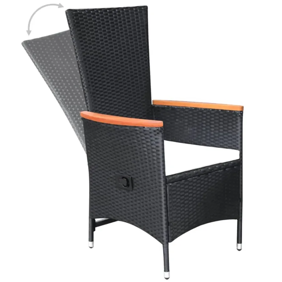 Ensemble à manger de jardin 5 pcs Noir - 8