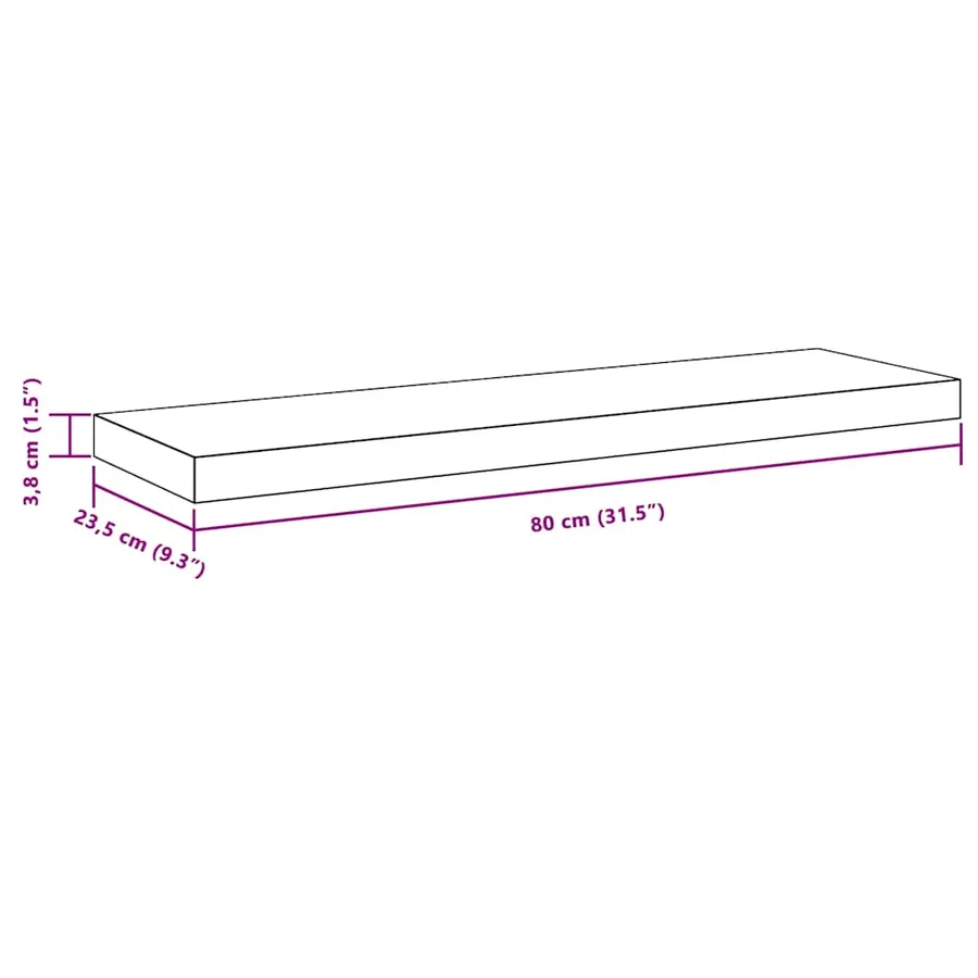 Étagères murales flottantes 2 pcs blanc 80x23,5x3,8 cm MDF - 15