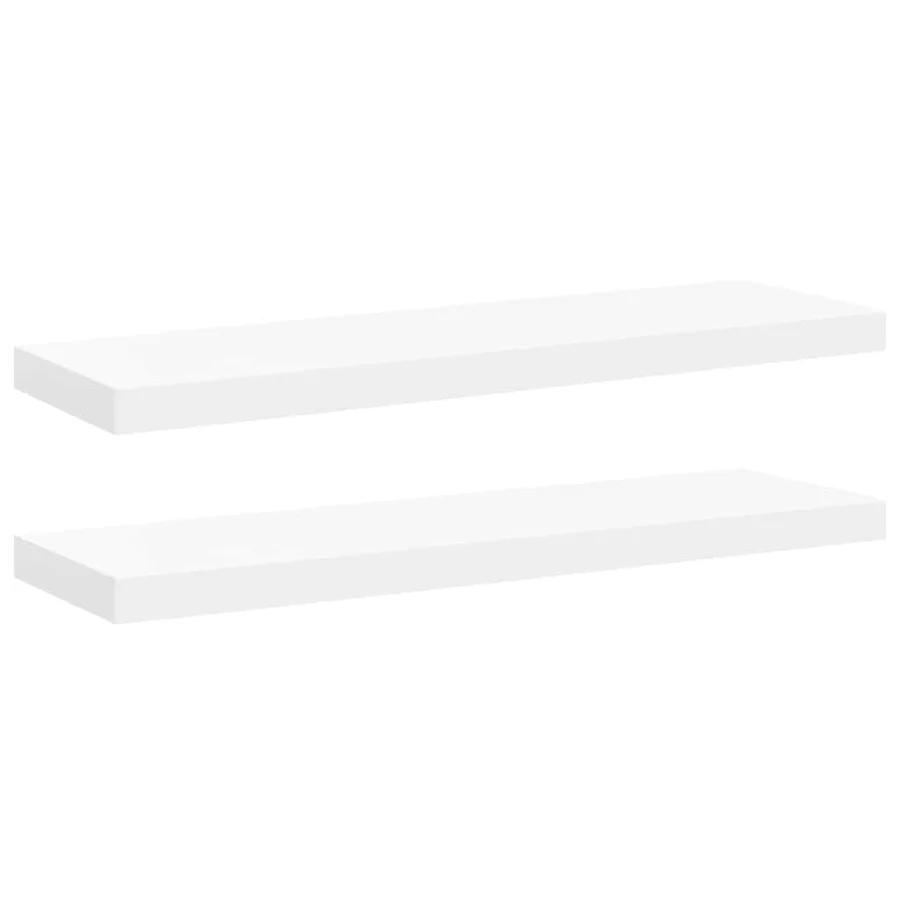 Étagères murales flottantes 2 pcs blanc 80x23,5x3,8 cm MDF - 2