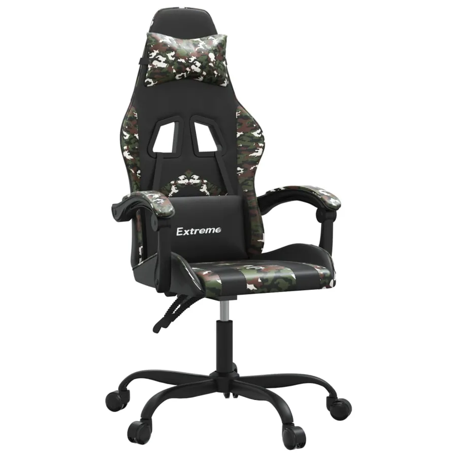 Chaise de jeu pivotante Noir et camouflage Similicuir - 2
