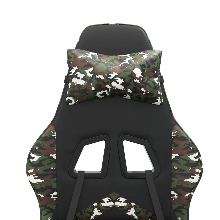 Chaise de jeu pivotante Noir et camouflage Similicuir - 8