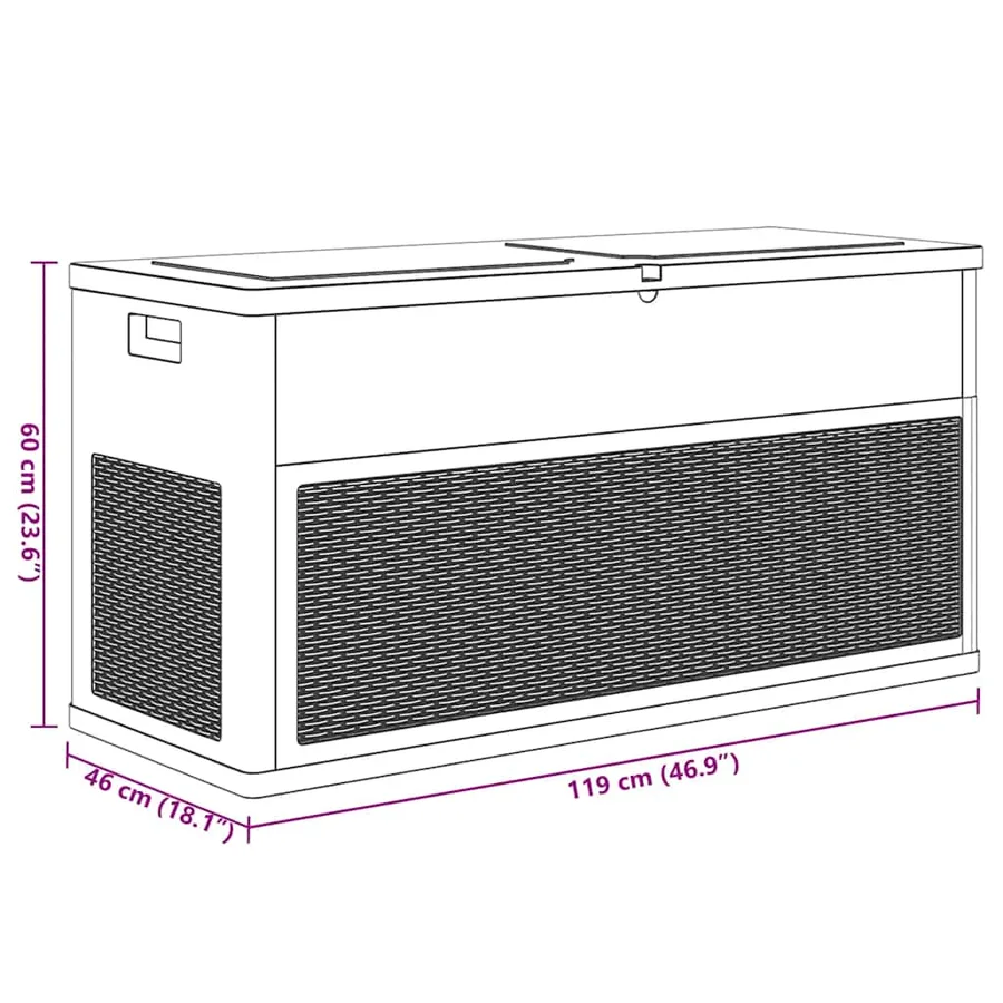 Boîte de rangement de jardin 320 L Anthracite - 8