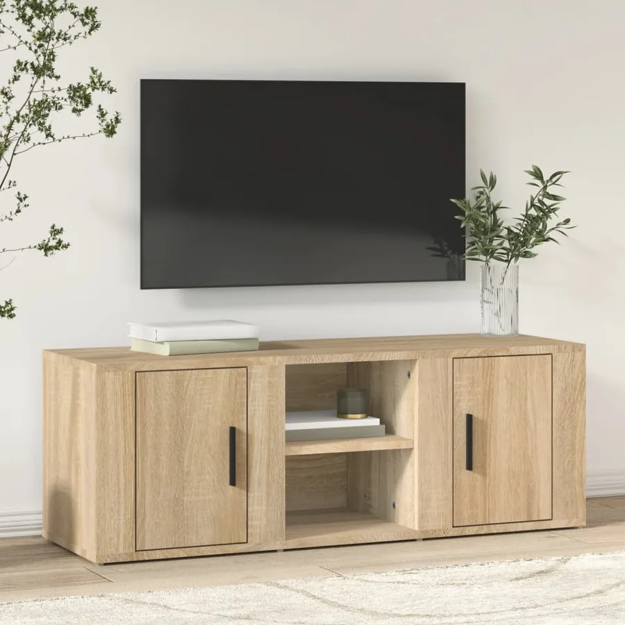 Meuble TV Chêne sonoma 100x31,5x35 cm Bois d'ingénierie