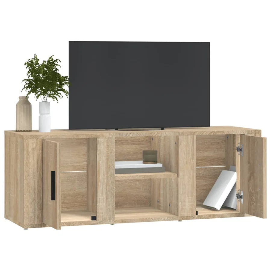 Meuble TV Chêne sonoma 100x31,5x35 cm Bois d'ingénierie - 4