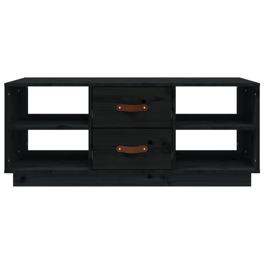 Table basse Noir 100x50x41 cm Bois massif de pin - 5
